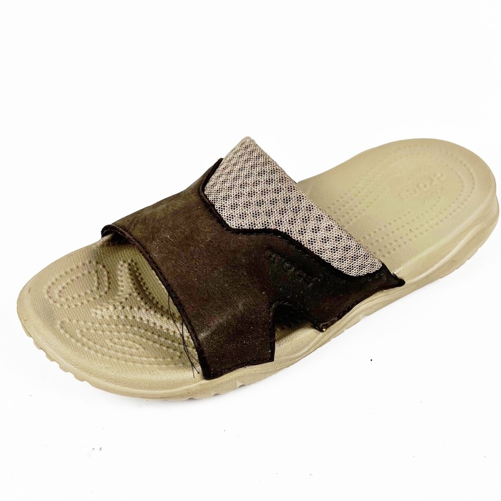 Crocs Mens Brown Slip On Open Toe Sandals Size 7